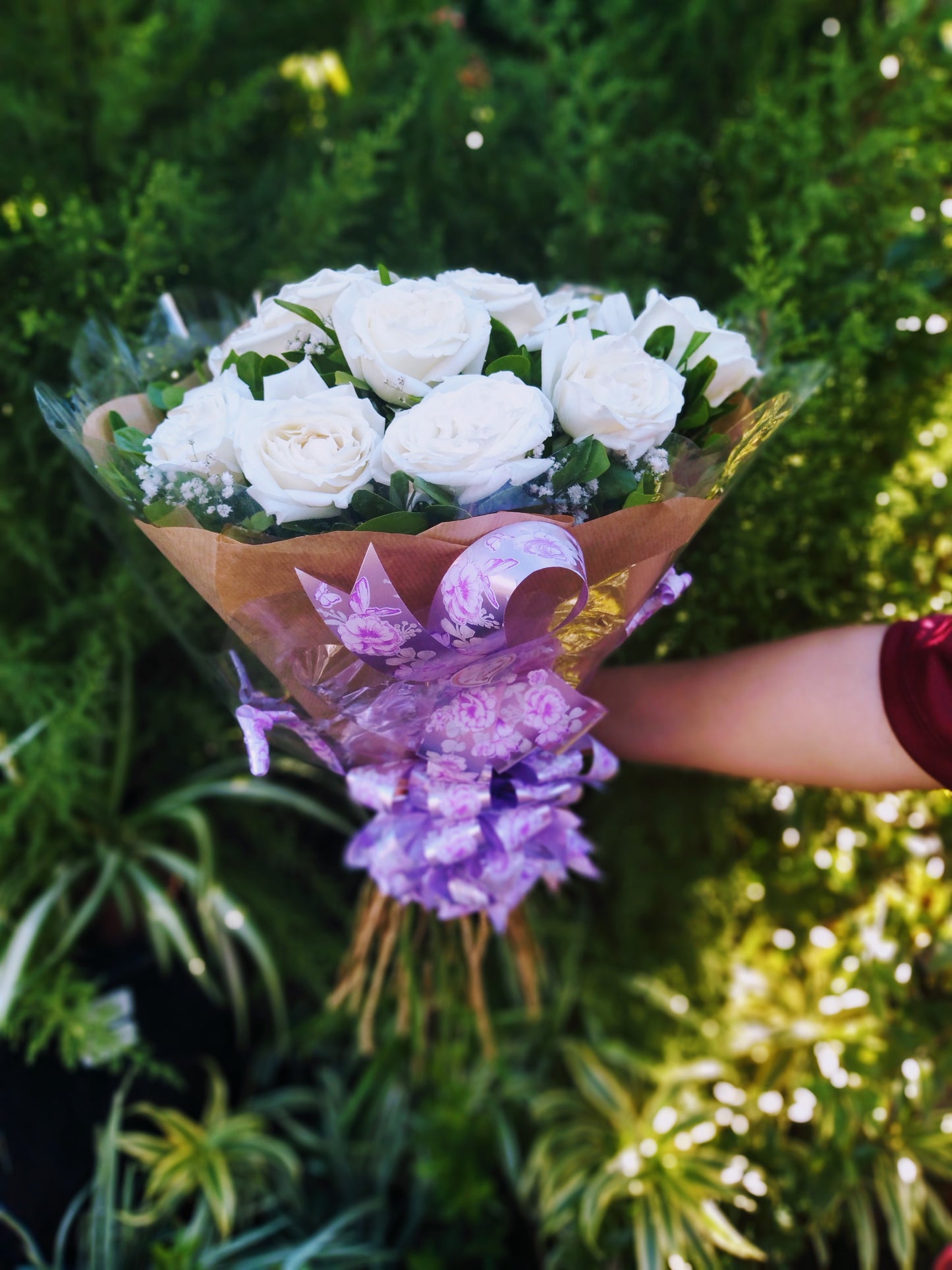 Buquê de rosa branca