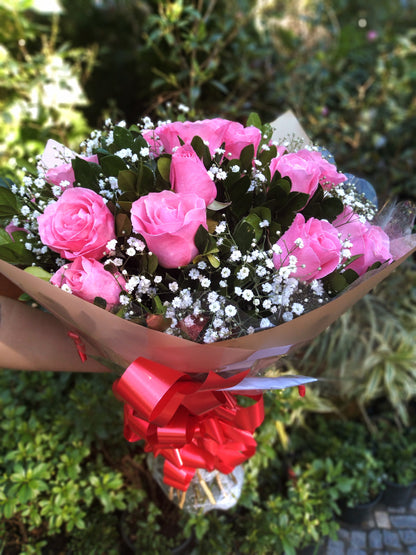 Buquê 24 rosas rosa