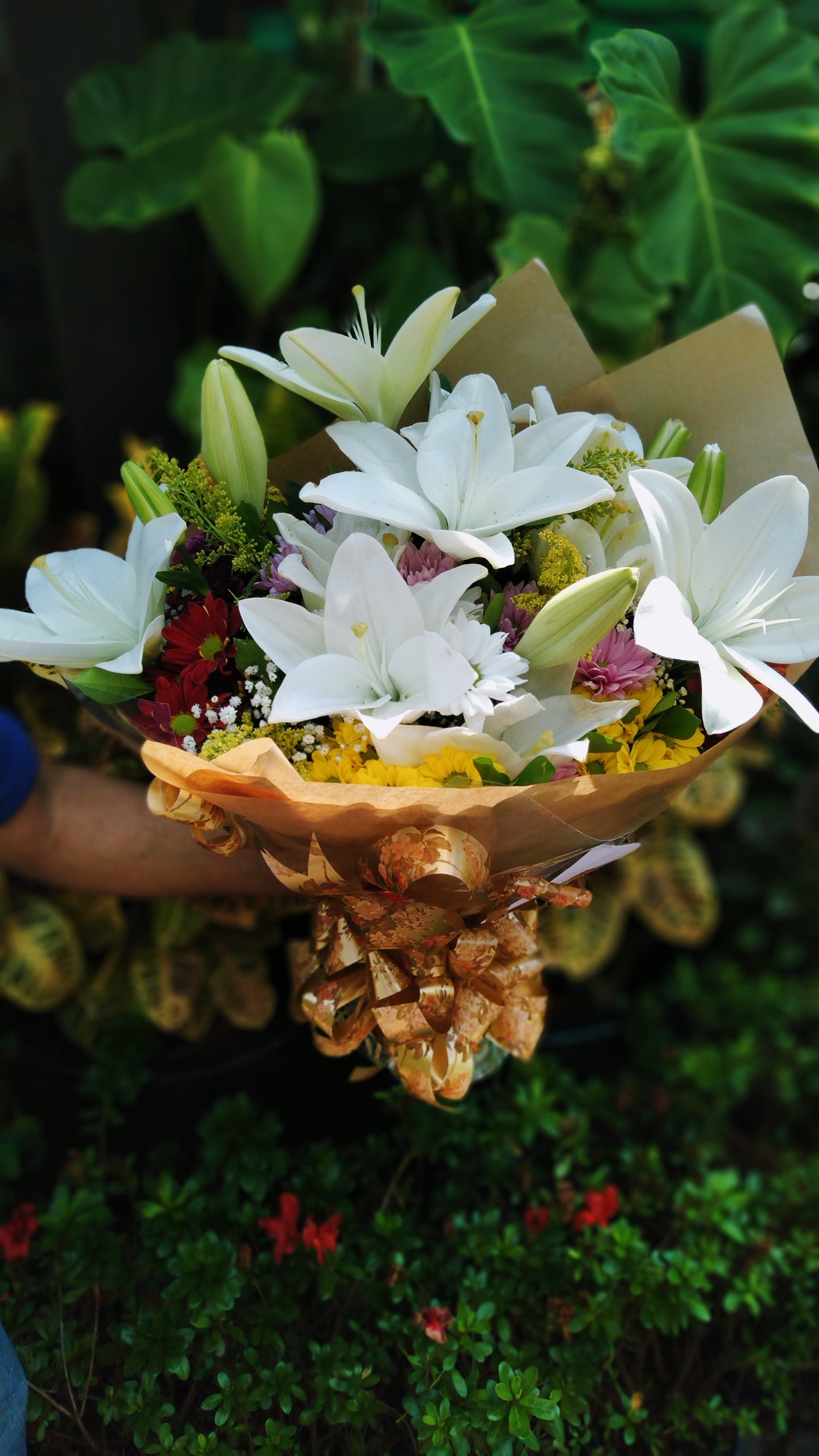 Buquê de lírios brancos