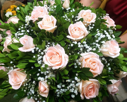 Buquê de rosa champanhe