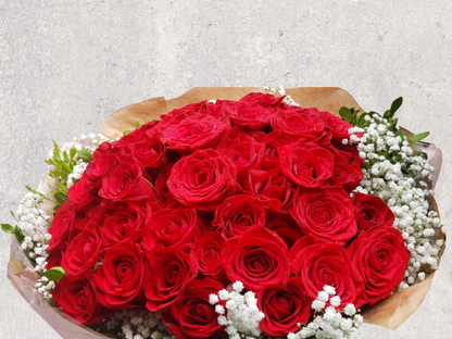 Super buquê com 5 dúzias de Rosas Colombianas Vermelhas