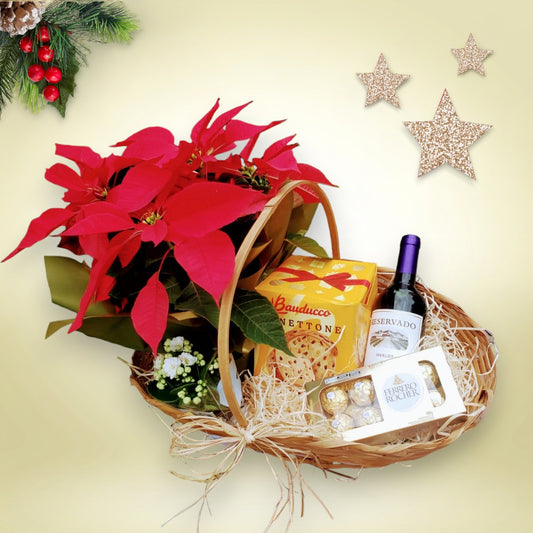 Cesta de presente com flores Natal - Sodel Flores