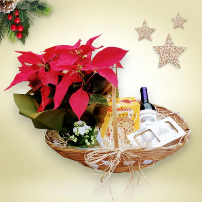 Cesta de presente com flores Natal - Sodel Flores