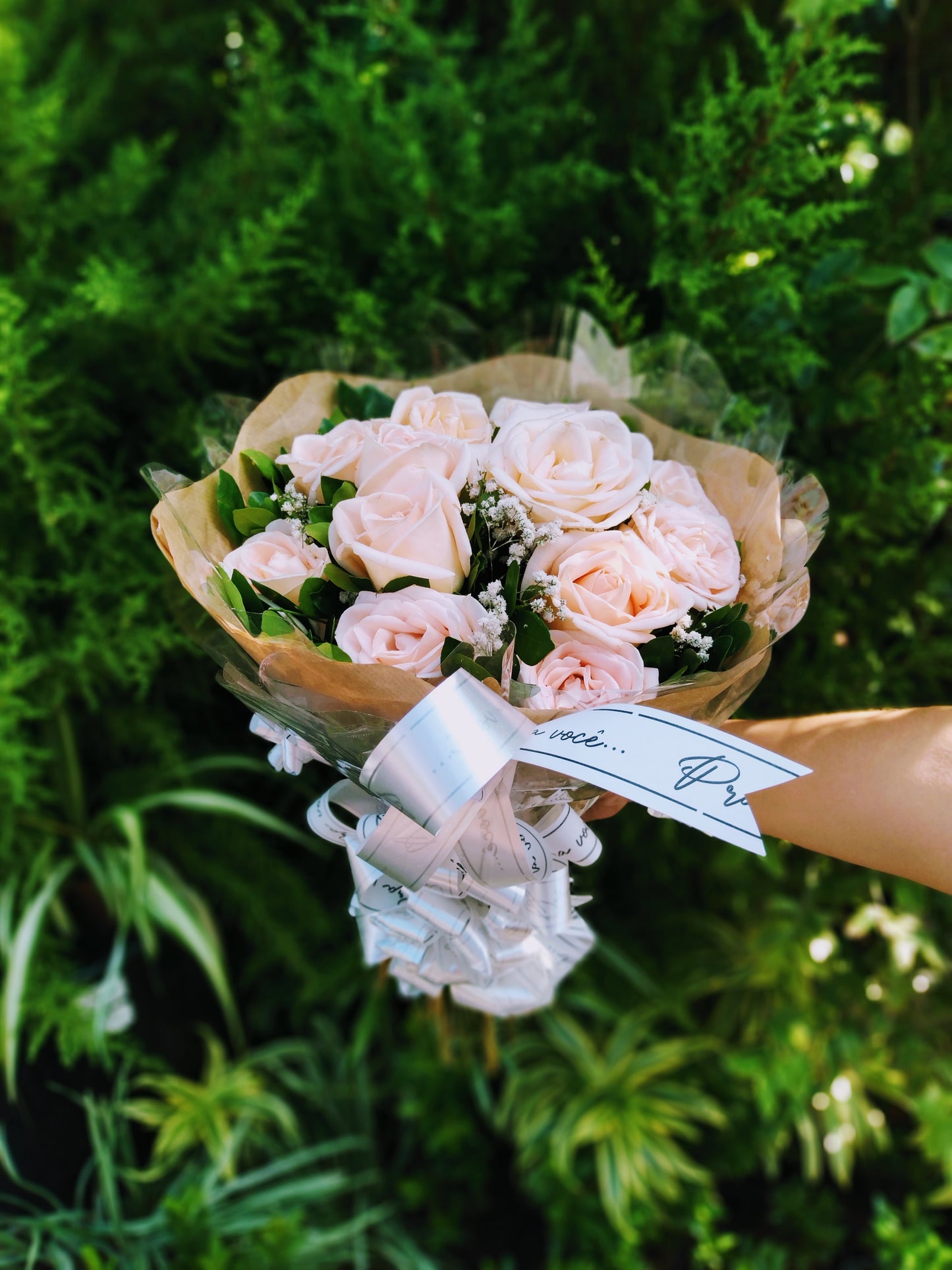 Buquê de rosa champanhe