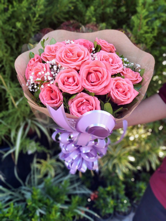 Buquê de rosa coral