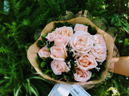 Buquê de rosa champanhe